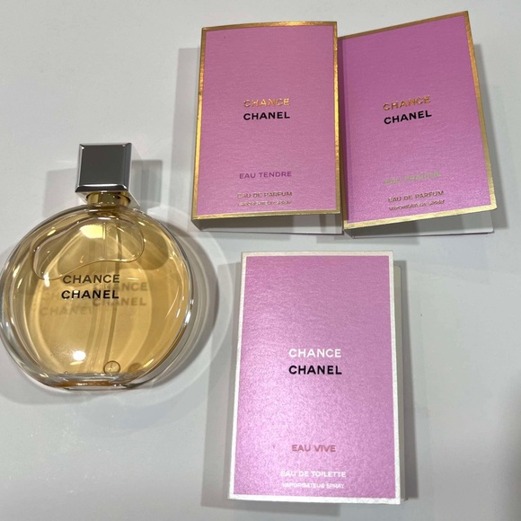 CHANEL CHANCE Eau De Parfum 1.7 OZ And 3 X Chance Travel Size Spay With Box - Picture 9 of 13